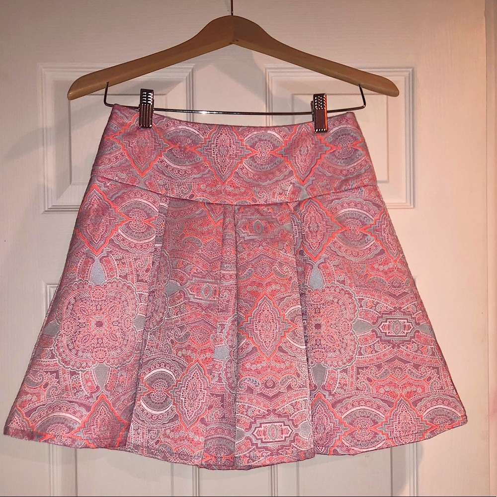 Nanette Lepore Pleated Pastel Jacquard Skirt